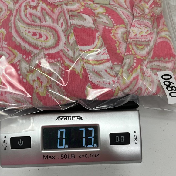 Appleseed's Paisley 100% Cotton 3/4 Sleeve Top Size 1X, Pink - Picture 7 of 7